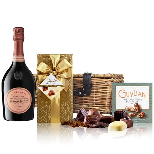 Laurent Perrier Cuvee Rose Champagne 75cl And Chocolates Hamper